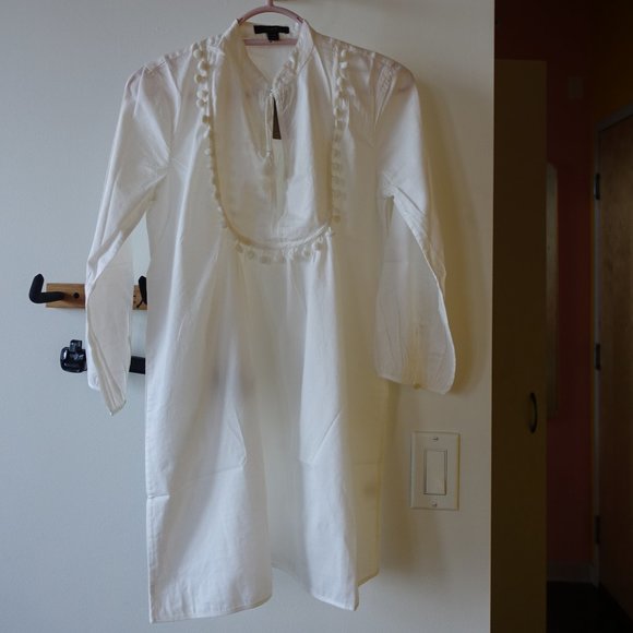 J.Crew A7444 Pom-Pom Tassel Swim Cotton Beach Tunic Top XXS 00 - Picture 4 of 16